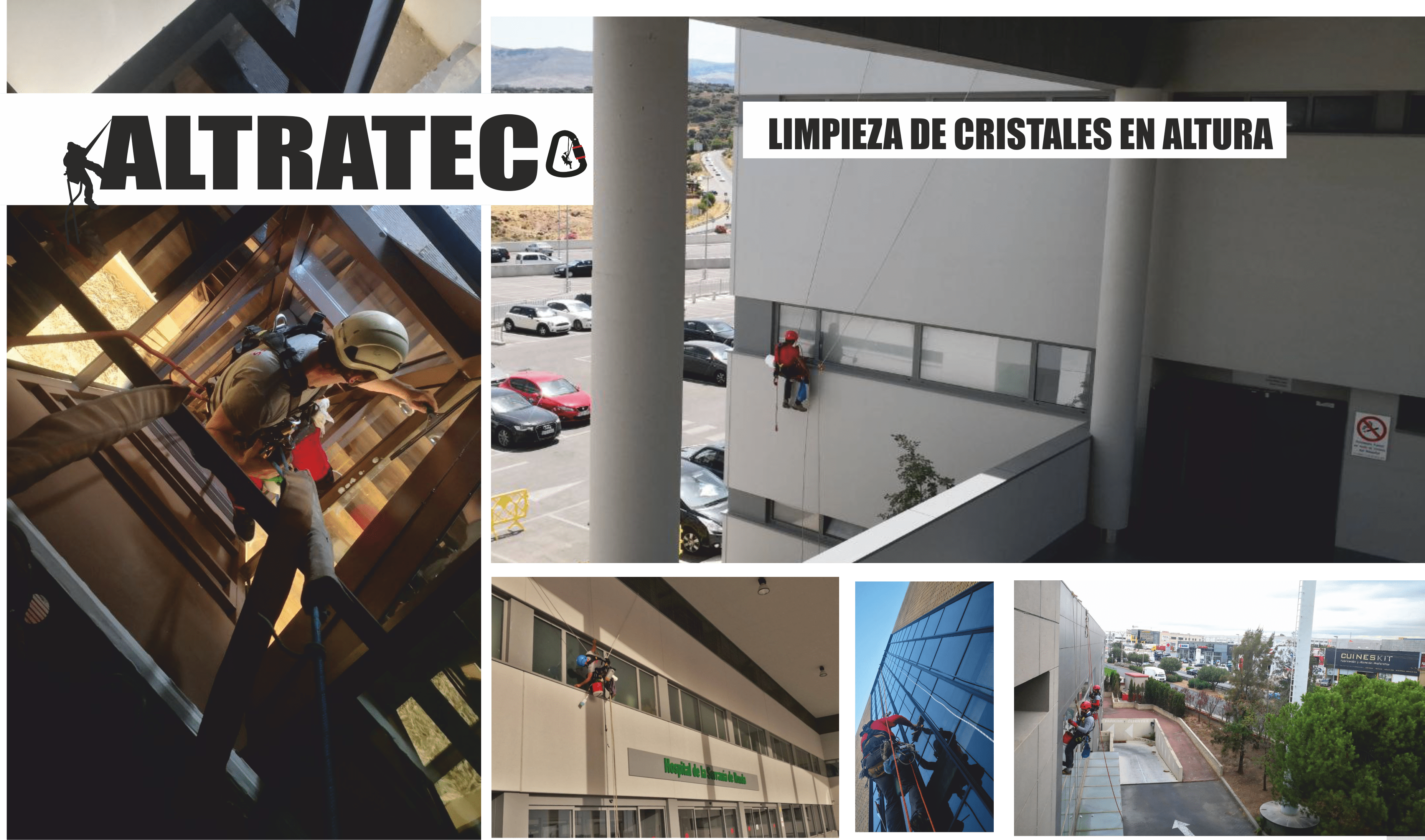 Limpieza de cristales en altura